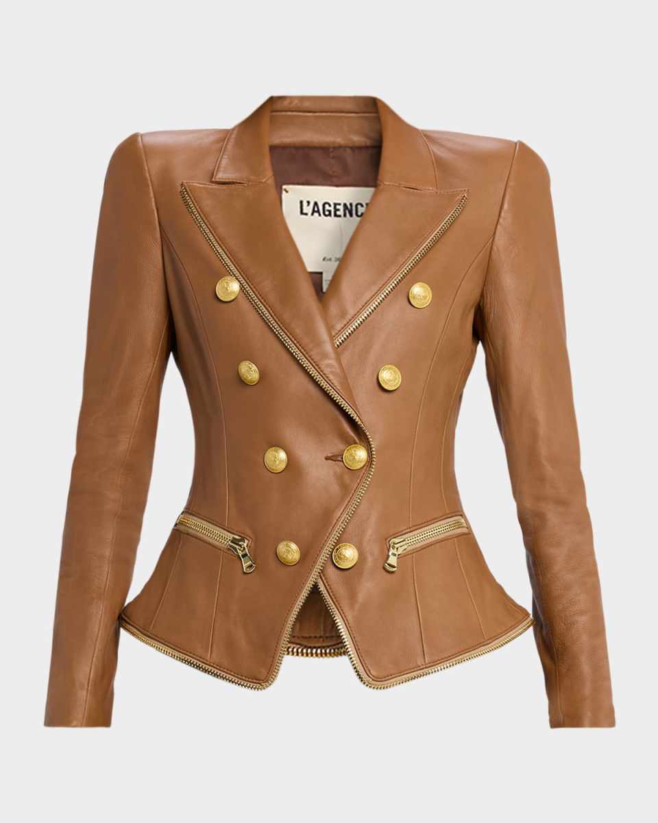 Ottilie Leather Zip Blazer